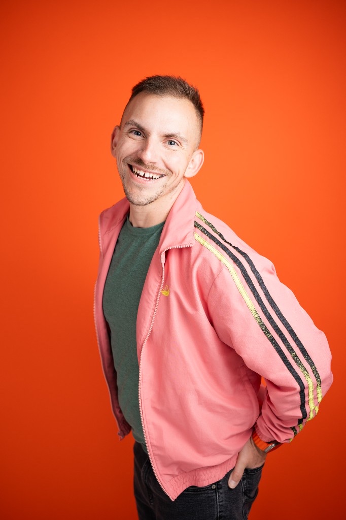 Caleb Zeringue — headshot (queer comedian, writer, co-creator of Luigi the Musical)
